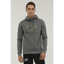 Lumberjack Kapüşonlu Slim Fit Gri Erkek Sweatshirt 2WSD40052PR Gri