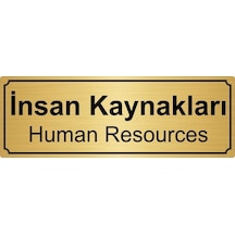 Insan Kaynakları Yönlendirme Levhası 7cmx20cm Altın Renk Metal