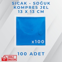 Mavi 13x13 Cm 100 Adet Soğuk Kompres Jel Buz Aküsü Soğuk Zincir Buz Jeli Buz Torbası Strafor Kutu İçi Jel Buz