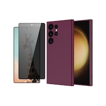 Vendas Galaxy S25 Ultra Uyumlu Kılıf Zore Mara Lansman Kapak + Hayalet Cam Ekran Koruyucu Koyu Mor