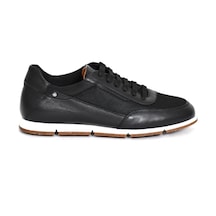 Tuna Hakiki Deri/tekstil Siyah Erkek Sneaker Ayakkabı - 241336 Siyah