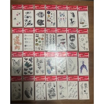 Airbrush Tattoo Minimal Yapıştırma Geçici Dövme Seti 30'lu Seri1