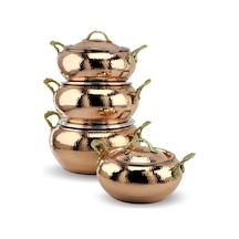 Dövülmüş Trabzon Bakır Güveci Seti