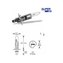 Super Light H1 Halojen Far Ampülü 12 Volt 60-55 Watt