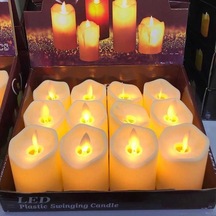 6 Adet Led Işıklı Mum Titrek Sallanan Mum Işıklı Mum Led Mum Pilli Mum Led Light Candles Işıklı Yılbaşı Mumları