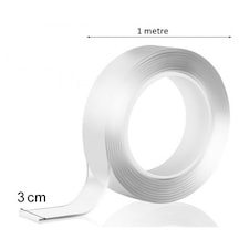 1m 3cm 1 Metre Çift Taraflı Şeffaf Bant
