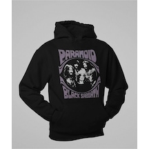 Sevbano Paranoid Black Sabbath Baskılı Unisex Oversize Rock Metal Hoodie Siyah
