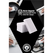 Zenvac 4 Lü Melamin Katkılı Ultra Güçlü Mucize Leke Silici Sünger Seti 722894 Zenvac29 Renkli