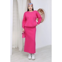 Lodmela Basic Comfort Şardonlu Etekli Takım 6073-fuşya Fuşya
