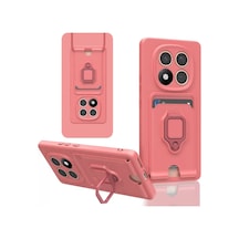 Newface Xiaomi Redmi Note 14 Pro 5g Kılıf Zuma Kartvizitli Yüzüklü Silikon - Pembe