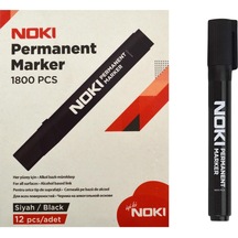 Noki Permanent Markör Kesik Uçlu Koli Kalemi Siyah 12 Li Paket