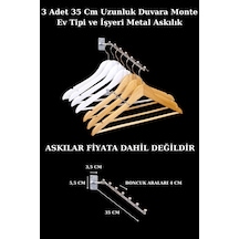 Duvara Monte Metal Askılık 35 Cm Boncuklu Ev Ve İş Yeri 3 Adet Diğer