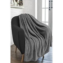 Antrasit Wellsoft Tv Battaniye 100x170 Cm-füme Açik Gri
