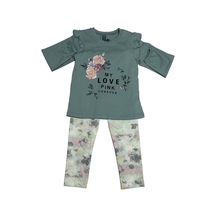 Baby Pink Çiçek Desenli Alt-üst Takım Yeşil