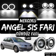 Renault Megane 2 2003-2008 Uyumlu Üniversal Mercekli Angel Sis Farı Metal Su Geçirmez 76 Mm Halkalı Gündüz Farı Sis Farı 55981912