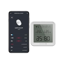 Hybrone Akıllı Wi-fi Lcd Ekranlı Sıcaklık Ve Nem Sensörü, Gerçek Zamanlı Sıcaklık Ve Nem Verileri, Uygulama Üzerinden Anında Bildirim