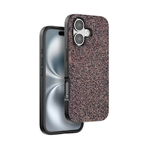 Onegif Apple iPhone Uyumlu  16 Plus Uyumlu Bright Simli Kapak - Derin Mor