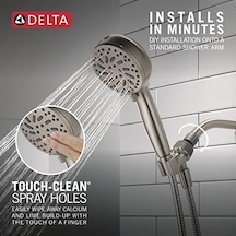 Delta Faucet Proclean Fırçalı Nikel Duş Başlığı, Elde Taşınabilir, Yüksek Basınçlı Püskürtmeli Duş Başlığı, El Duş Başlığı, 6 Püskürtme Ayarı, Spotshield Fırçalanmış Nikel 75740sn