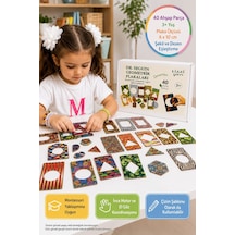 Montessori Ahşap Bultak Dr Seguin Geometrik Plakalar Şekil Desen Eşleştirme Seti 40 Parça 3+ 6x10 Cm