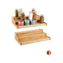 3 Katlı Bambu Stand Organizer, Baharatlık Düzenleyici