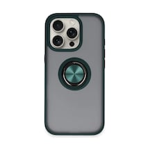 Newface - 820 - Apple iPhone Uyumlu 16 Pro Kılıf Montreal Yüzüklü Silikon Kapak - Csmo-tex - - Yeşil