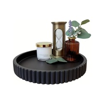 Willowhaven 1 Adet Mondrame Vintage Boho Ahşap Dekoratif Tepsi Siyah - Dayanıklı Kahve Masası Aksesuarı