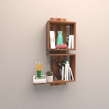 Rafkestir Artı Duvar Raf Set Hareli Ceviz (Mat)