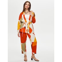 Faik Sönmez Geometrik Soyut Desen Kimono S25kmn001 Us25kmn001100 Multi Çok Renkli