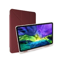 Samsung Galaxy Uyumlu, P610 Tab S6 Lite 10.4 Kılıf Kalemlikli Mars Tablet Kılıfı - Mürdüm