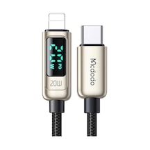 Ca-8811 20w Dijital Göstergeli Type-c To Lightining Pd-data Şarj Kablosu-gümüş Standart