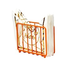 Edora Home Turuncu Masa Üstü Metal Paslanmaz Kafesli Peçetelik - Lüks Sunum, Dekoratif