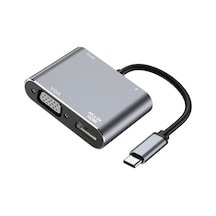 Cbtx 4'ü 1 Arada Type-c Bağlantı İstasyonu Taşınabilir Usb-c Hub Adaptörü Type-c Ayırıcı - Usb 3.0+hd+vga+usb-c