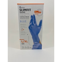 Slimfit Glove Pudrasız Yırtılmaya Dayanıklı Tek Kullanımlık Mavi Eldiven 100'lü