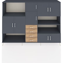 Hyperion Dolap 9 Raflı 4 Çekmeceli 8 Kapaklı 220x44x163 Antrasit- Antrasit-antrasit/çam Hyperion Dolap 9 Raflı 4 Çekmeceli 8 Kapaklı 220x44x163 Antrasit- Antrasit-antrasit/çam