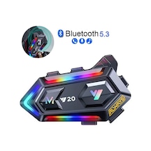 Always Y20 Bt5.3 Motosiklet Kask Kulaklık Intercom Işıklı Motorsiklet Interkom