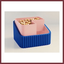 Storeşahin 3d Baskı Fıstık Kasesi - Çift Hazneli Kabuk Ayırıcı Sunum Kasesi - Mavi Pembe Shn0720 Mavi - Pembe