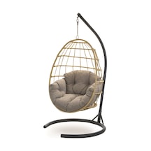 Erinöz Tavus Tek Kişilik Katlanabilir Kafes Salıncak Bahçe Salı Krem