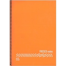 Gıpta Fresco Spiralli Plastik Defter A4 120 Yp Kareli Turuncu