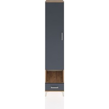 Hyperion Dolap 4 Raflı Tek Çekmeceli Tek Askılı 44x44x221 Çam-antrasit Atlas Çam