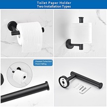 Paslanmaz Çelik 7 Parça Banyo Havlu Askısı Seti - Dayanıklı Ve Şık Duvar Askılık Gri Gri
