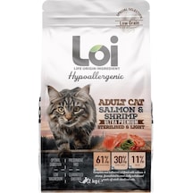 Loi Hipoalerjenik Sterilised Kısırlaştırılmış Somonlu ve Karidesli Yetişkin Kedi Maması 2 KG