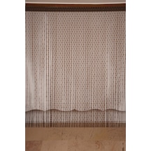 Küçük Puanlı Model Acı Kahve Renk Hazır Ip Perde 300x270 Cm