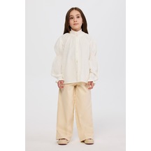 Panço Kız Çocuk Ekru Gömlek 2521gk06009 Krem