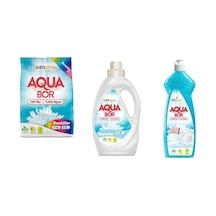 Aquabor Doğal Mineralli 4 Kg Renkliler + Sıvı Beyaz + Elde Bulaşık 3 Lü Set