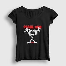 Presmono Kadın Alive Pearl Jam T-shirt Siyah