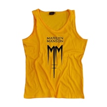 Marilyn Manson Baskılı Sıfır Kol T-Shirt