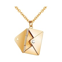 Chavin Gold Çelik Mıknatıslı Zarf Mektup Bayan Kolye er95sr Altın