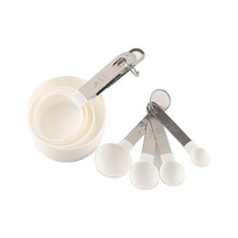 Novahub Beyaz 8 Adet Ölçüm Bardak Kaşık Seti Pişirme Kek Pasta Pişirme Kapları Paslanmaz Çelik Saplar Mutfak Gereçleri Aksesuarları Beyaz