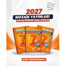 Mozaik Yayınları 2027 7. Sınıf Türkçe + Sosyal Bilgiler + Fen Bilimleri Yeni Müfredat Bağlam Temelli Soru Bankası Seti 3 Kitap