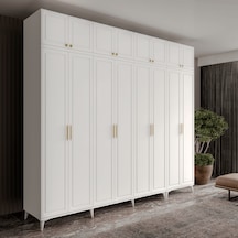 Guneystore Milas Gold 8 Kapaklı %100 Mdf Ayaklı Yüklüklü Gardırop